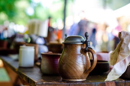 Medieval dishes and life at the medieval festival.