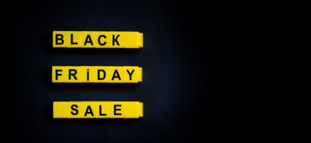 Black friday sale word on the black background with free place for your text.の写真素材