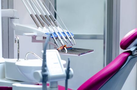 Dentist's office, dentist medical instruments. Dentist tools.の写真素材