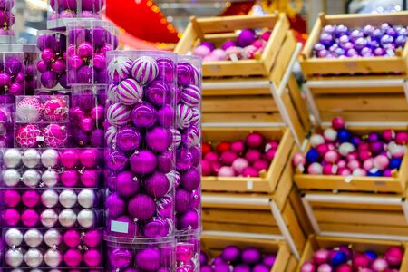 Christmas toys for sale in the store.の写真素材