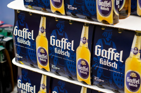 Blankenheim, Germany - July 27, 2019: Gaffel KÃ¶lsch Beer for sale in the storeのeditorial素材