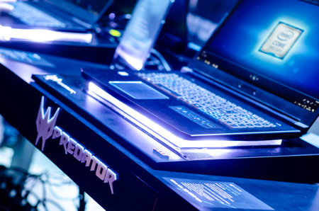 Kyiv, Ukraine - September 28, 2019: Acer Predator exhibition stand.のeditorial素材