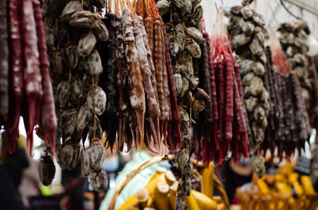 Churchkhela is a traditional Georgian cuisine candle-shaped candy.の写真素材