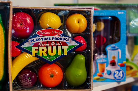 Kyiv, Ukraine - March 10, 2021: Melissa and Doug toys for sale in the storeのeditorial素材