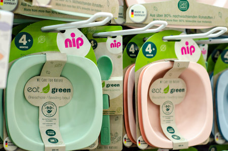 Kyiv, Ukraine - March 10, 2021: NIP Organic Crockery Set.のeditorial素材