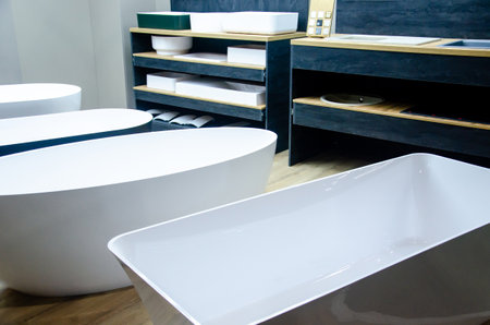 Baths for sale in the storeの写真素材