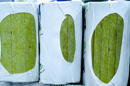 Mineral wool building material for outdoor home insulationの写真素材