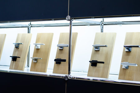 Door handles for sale in the storeの写真素材
