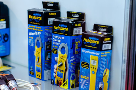Kyiv, Ukraine - May 18, 2021: Fieldpiece SC digital clamp meters