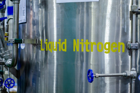 Industrial tank with liquid nitrogen storageの写真素材