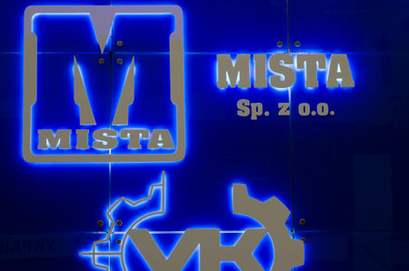 Kyiv, Ukraine - Jun 16, 2021: Mista Sp. z oo exhibition stand designのeditorial素材