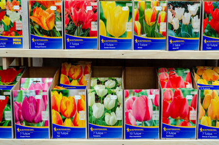 Soest, Germany - August 18, 2021: Kiepenkerl flower seeds for saleのeditorial素材