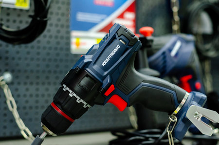 Soest, Germany - August 23, 2021: KRAFTRONIC screwdriver for saleのeditorial素材