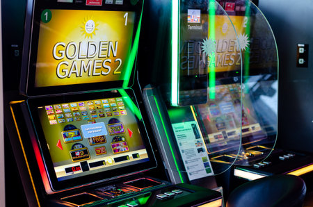 Bielefeld, Germany - August 28, 2021: Gauselmann Group Golden Games 2 slot machineのeditorial素材