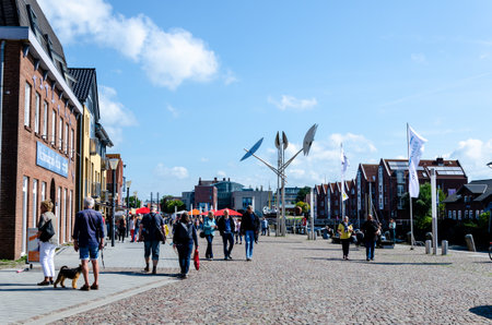 Husum, Germany - August 30, 2021: Husum harbor (Husumer Hafen)のeditorial素材