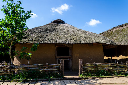 Busdorf, Germany - September 01, 2021: Viking village at the viking museum (Viking Museum Haithabu)のeditorial素材