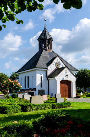Chapel Cemetery Holm in the center of the historic fishing village Holm in Schleswig, Germanyのeditorial素材