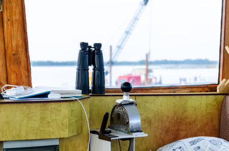 Kappeln, Germany - September 07, 2021: Ship captain's cabinのeditorial素材