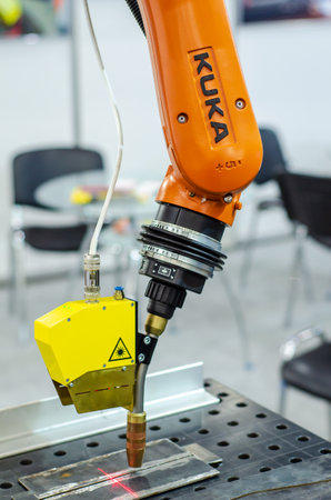 Kyiv, Ukraine - November 18, 2021: KUKA robot hand.のeditorial素材