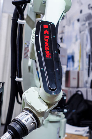 Kyiv, Ukraine - November 18, 2021: Kawasaki Robotics, Industrial Robots and Automation Solutionsのeditorial素材
