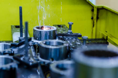 Cutting the gears of the EDM machineの写真素材