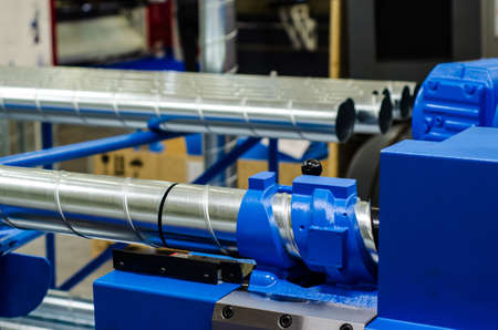 Pipe forming machine at the factory