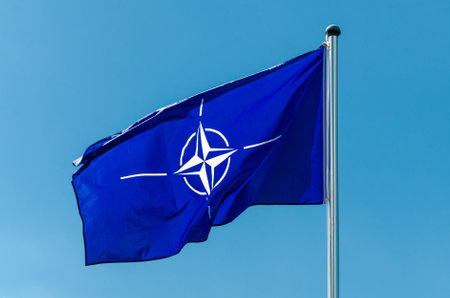Lippetal, Germany - July 02, 2022: The flag of the North Atlantic Treaty Organization (NATO)のeditorial素材
