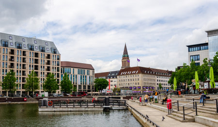 Kiel, Germany - May 11, 2022: View of the city center of Kielのeditorial素材