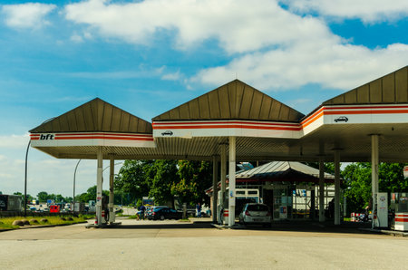 Hamburg, Germany - May 20, 2022: BFT Petrol Stationsのeditorial素材