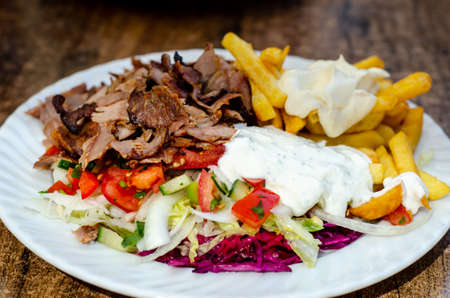 Doner meat with french friesの写真素材