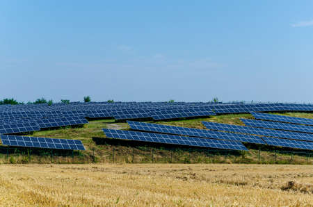 Solar Power Station on the hillの写真素材