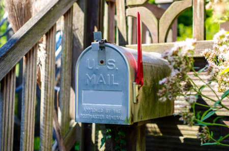 Vintage metal US post mail boxの写真素材