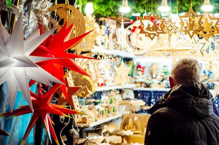 Christmas toys for sale at the christmas fair.の写真素材