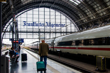 Frankfurt, Germany - October 13, 2023: Frankfurt Central Station (Frankfurt Hauptbahnhof)のeditorial素材