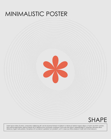 Abstract geometric poster. Trendy minimalistic card. Retro futuristic, y2k, bauhaus and minimalism. Modern geometry. Simple digital graphic. Typography artwork. Colorful ornament. Vector illustrationのイラスト素材