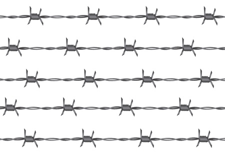 barbed wire over white backgroundのイラスト素材