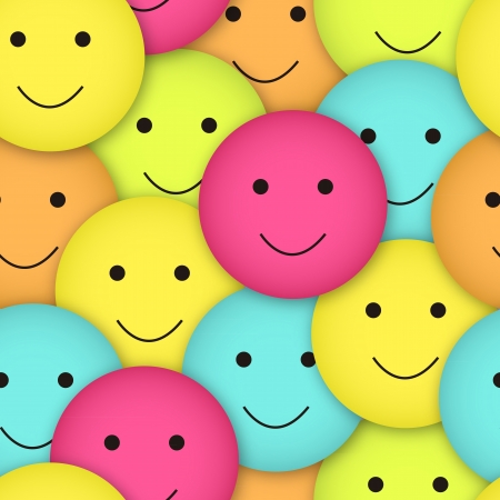 seamless vector smileys in different colorsのイラスト素材