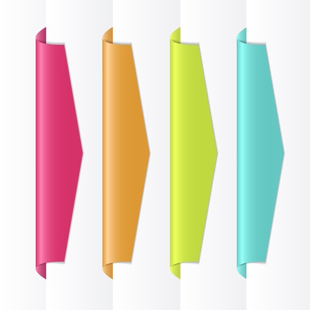colorful labels on the edge of the pageのイラスト素材