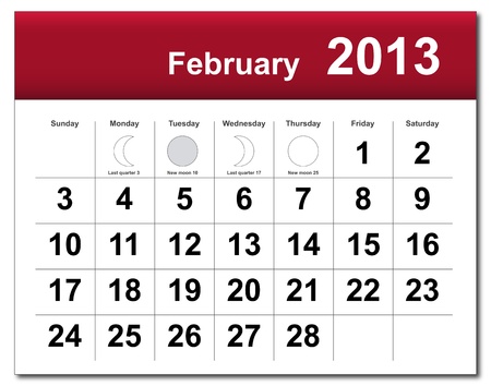 February 2013 calendar. のイラスト素材