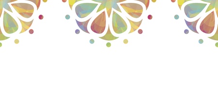 Colorful floral horizontal seamless pattern over white backgroundのイラスト素材