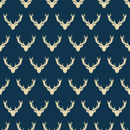 Vector seamless deer pattern. Vintage background. Fabric, Scrapbookingのイラスト素材