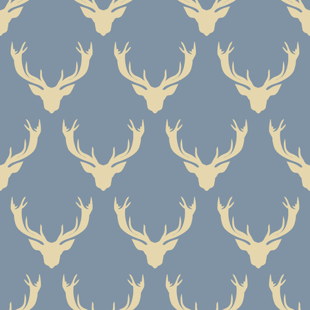 Vector seamless deer pattern. Vintage background. Fabric, Scrapbookingのイラスト素材