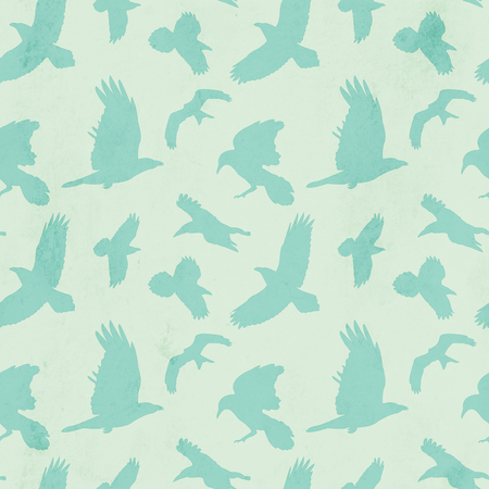 Seamless birds pattern. Vintage background. Fabric, Scrapbookingの写真素材