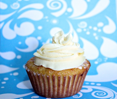 Delicious cupcake of sweet corn cupcakeの写真素材