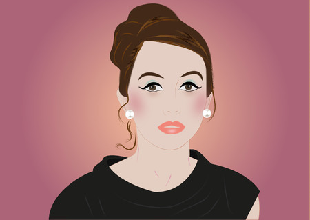 Beautiful lady portrait のイラスト素材