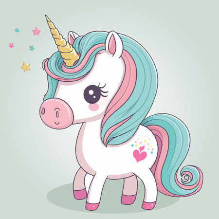 Beautiful Unicorn and Inspiring Illustrationのイラスト素材