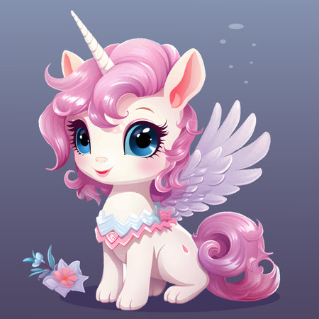 The Extraordinary Beauty of a Unicorn Under the Night Skyのイラスト素材