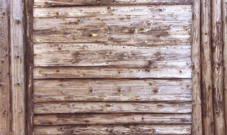 brown wood texture. background old panels with brown Large wooden shield.の写真素材