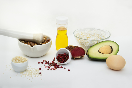 Products that can be eaten with a ketogenic diet., low carb, high good fat. Concept keto diet for health and weight lossの写真素材