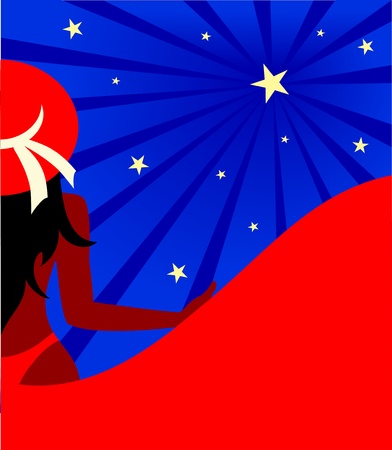 Beach at nightのイラスト素材